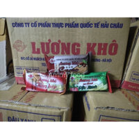 Thùng 100 chiếc lương khô quốc tế hải châu 65g vị ca cao/ đậu xanh/ tổng hợp/ lương khô bánh kẹo hải châu