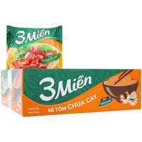 Thùng 100 gói mì 3 miền tôm chua cay tôm hùm 65g