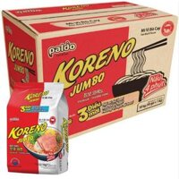 THÙNG 100 GÓI Mì KORENO JUMBO Mì Vị Kim Chi , BÒ CAY(10 Bịch)