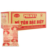 Thùng 100 gói mì tôm đặc biệt Miliket giấy vàng 65g