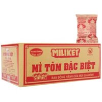 Thùng 100 gói mì tôm đặc biệt Miliket giấy vàng 65g