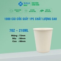 Thùng 1000 cái Cốc giấy dùng một lần 7oz 210ml  XALA Ly giấy uống nước cho sự kiện hội nghị quán ăn