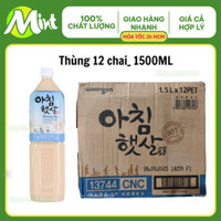 Thùng 12 chai 1.5 Lít - Nước Gạo Rang Woongjin Hàn Quốc chai 1.5Lít có đường. Shop Mint Mint.