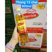 thùng 12 chai dầu ăn saigon Gold 800ml