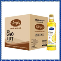 Thùng 12 chai dầu ăn Simply Gạo lứt cao cấp chai 1L