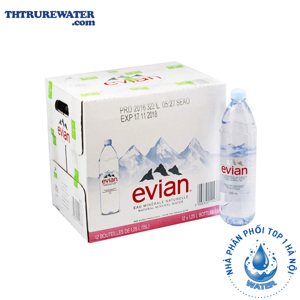 Thùng 12 chai nước khoáng Evian 1.25L