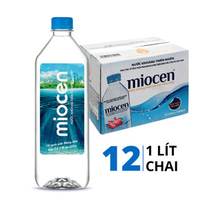 Thùng 12 chai nước khoáng thiên nhiên không ga Miocen 1 lít