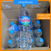 Thùng 12 chai nước khoáng thiên nhiên Lavie 1.5 lít VỊ NGUYÊN BẢN