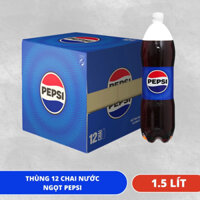 thùng 12 chai nước ngọt có ga Pepsi 1L5