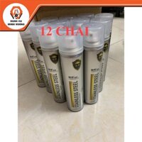 Thùng 12 Chai Sơn Bạc Mạ Crom, Sơn Xịt Mạ Chrome Sáng Bóng 350ml  _ Dụng Cụ Minh Vương