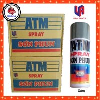 Thùng 12 Chai Sơn Phun Màu Xám A215 ATM Spray Cao Cấp (400ml/chai)