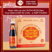 [Thùng 12 Chai x 520ml] Nước Mắm Cá Cơm Truyền Thống có US FDA Xuất Khẩu Suchi 40N (40 độ Đạm) chai thủy tinh 520ml