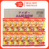 Thùng 12 Gói Kẹo Mút Trái Cây Ribon Amebow 5 Vị 120G - Nhập Khẩu Nhật Bản