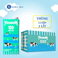 Thùng 12 Hộp 1 Lít Sữa tươi tiệt trùng Không đường Vinamilk 100% - Sữa tươi hộp 1 lít