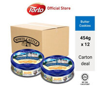 Thùng 12 hộp bánh quy bơ Torto Malaysia hộp thiếc 454g White Castle Butter Cookies