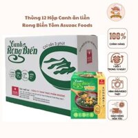 Thùng 12 hộp canh ăn liền rong biển tôm Asuzac Foods 40gram/hộp