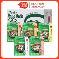 Thùng 12 Hộp Canh Rong Biển Asuzac Đậu Hũ/Tôm/Thịt Bò/Miso/Hến - Canh Ăn Liền Chay Mặn Đều Dùng Được Sấy Than Hoa