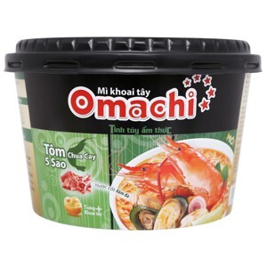 Thùng 12 hộp mì khoai tây Omachi tôm chua cay 5 sao 90g
