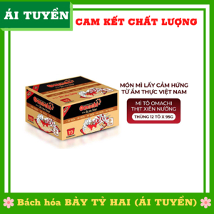 Thùng 12 hộp mì trộn Omachi xốt tôm phô mai trứng muối 105g