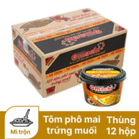 THÙNG 12  HỘP MÌ TRỘN OMACHI TÔM SỐT PHÔ MAI TRỨNG MUỐI 105GR - B