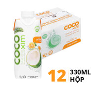 Thùng 12 hộp nước dừa Cocoxim hương vị tắc 330ml