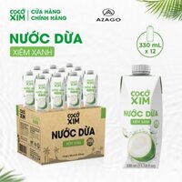 THÙNG 12 Hộp Nước dừa đóng hộp Cocoxim Xanh dung tích 330ml/Hộp - AZAGO
