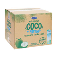 Thùng 12 hộp nước dừa tươi COCO FRESH 1 lít / Lốc 6 hộp nước dừa tươi COCO FRESH 1 lít