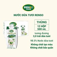 Thùng 12 hộp Nước dừa tươi Renso - 500ml