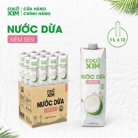 Thùng 12 Hộp Nước Dừa Xiêm Sen 100% Dừa Tươi Nguyên Chất 1000ml Cocoxim - Thương hiệu COCOXIM - AZAGO