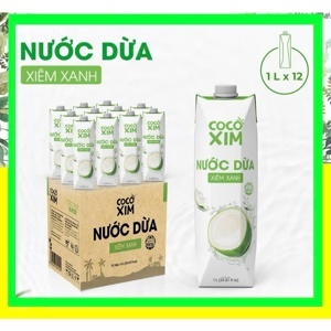 Thùng 12 hộp nước dừa xiêm xanh Cocoxim 1 lít