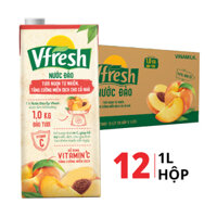 Thùng 12 hộp nước ép Vfresh vị đào 1L