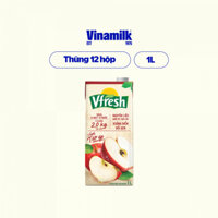 Thùng 12 hộp Nước Vfresh táo ép 100% Hộp giấy 1L