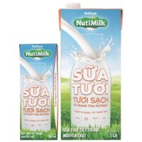 Thùng 12 Hộp NutiMilk Sữa Tươi Tiệt Trùng Nguyên Chất Hộp 1L