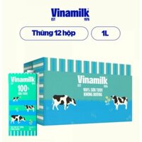 Thùng 12 Hộp STTT Vinamilk 100% Không đường 1L