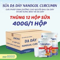 Thùng 12 Hộp Sữa Bột dinh dưỡng Cho Người lớn tuổi Đau Dạ Dày Fotecpham Nanogol Curcumin 400g