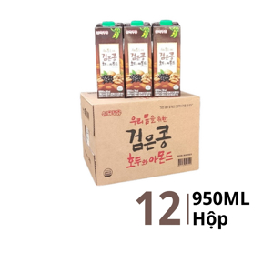 Thùng 12 hộp sữa đậu đen óc chó hạnh nhân Sahmyook 950ml