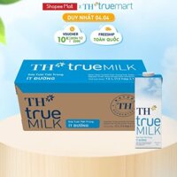 Thùng 12 hộp sữa tươi tiệt trùng TH true MILK ít đường 1 L (1 L x 12)