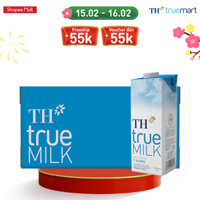 Thùng 12 hộp sữa tươi tiệt trùng ít đường TH True Milk 1L (1L x 12)