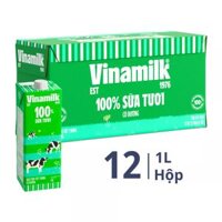 Thùng 12 hộp sữa tươi tiệt trùng Vinamilk có đường 1L