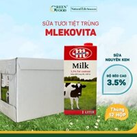 Thùng 12 Hộp Sữa Tươi Tiệt Trùng Mlekovita Nguyên Kem 1L - Độ béo 3.5%, Giàu Canxi, Nhập Khẩu Ba Lan