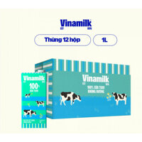 Thùng 12 Hộp Sữa tươi tiệt trùng Vinamilk 100% Không đường 1L