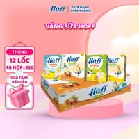 Thùng 12 lốc váng sữa Hoff mix đủ vị cho bé ăn dặm từ 6 tháng (12 lốc – 48 hộp/55g)