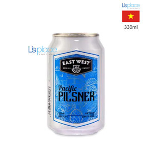 Thùng 12 lon bia East West Pacific Pilsner 330ml