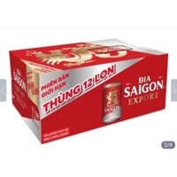 Thùng 12 lon bia Sài Gòn Export 330ml- Khai xuân Bia giá rẻ cạnh tranh. cam kết hàng chính hãng date luôn mới