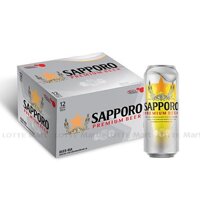 Thùng 12 Lon Bia Sapporo Premium 500ml/Lon (260430)