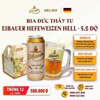 Thùng 12 Lon Bia Thầy Tu EIbauer Hefeweizen Hell - Bia Đức Nhập Khẩu - 500Ml/Lon