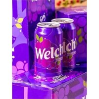 Thùng 12 lon Nước Ngọt Welch’s Soda - Hàng Mỹ ( lon / 355 ml ) 3 vị ( Nho Tím / Dâu / sparkling fruit punch soda )