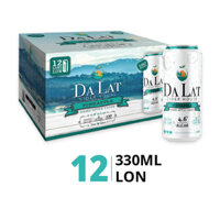 Thùng 12 lon nước táo lên men 4.6% Dalat Cider vị thơm 330ml