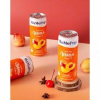 Thùng 12 lon nước trái cây sparkling MaMaPop vị Cam Đào (330ml/lon)