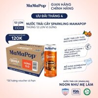Thùng 12 lon nước trái cây sparkling MaMaPop vị Gừng (330ml/lon)